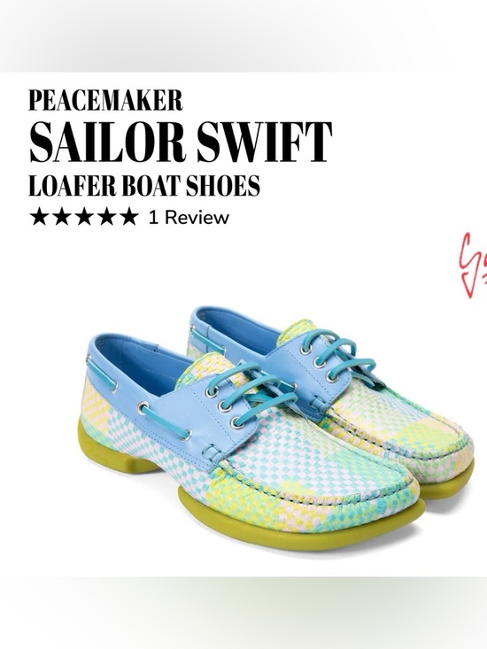 John Fluevog Shoes - Fluevog LIKE NEW Peacemaker Sailor Swift multi-weave blue loafer boat shoe -9